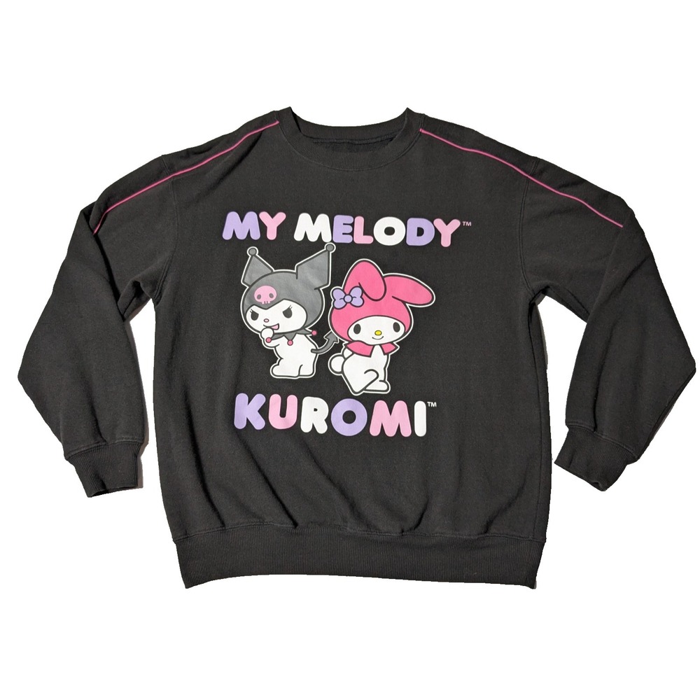 MY MELODY KUROMI SANRIO Women Medium Black Cotton Blend Sweatshirt